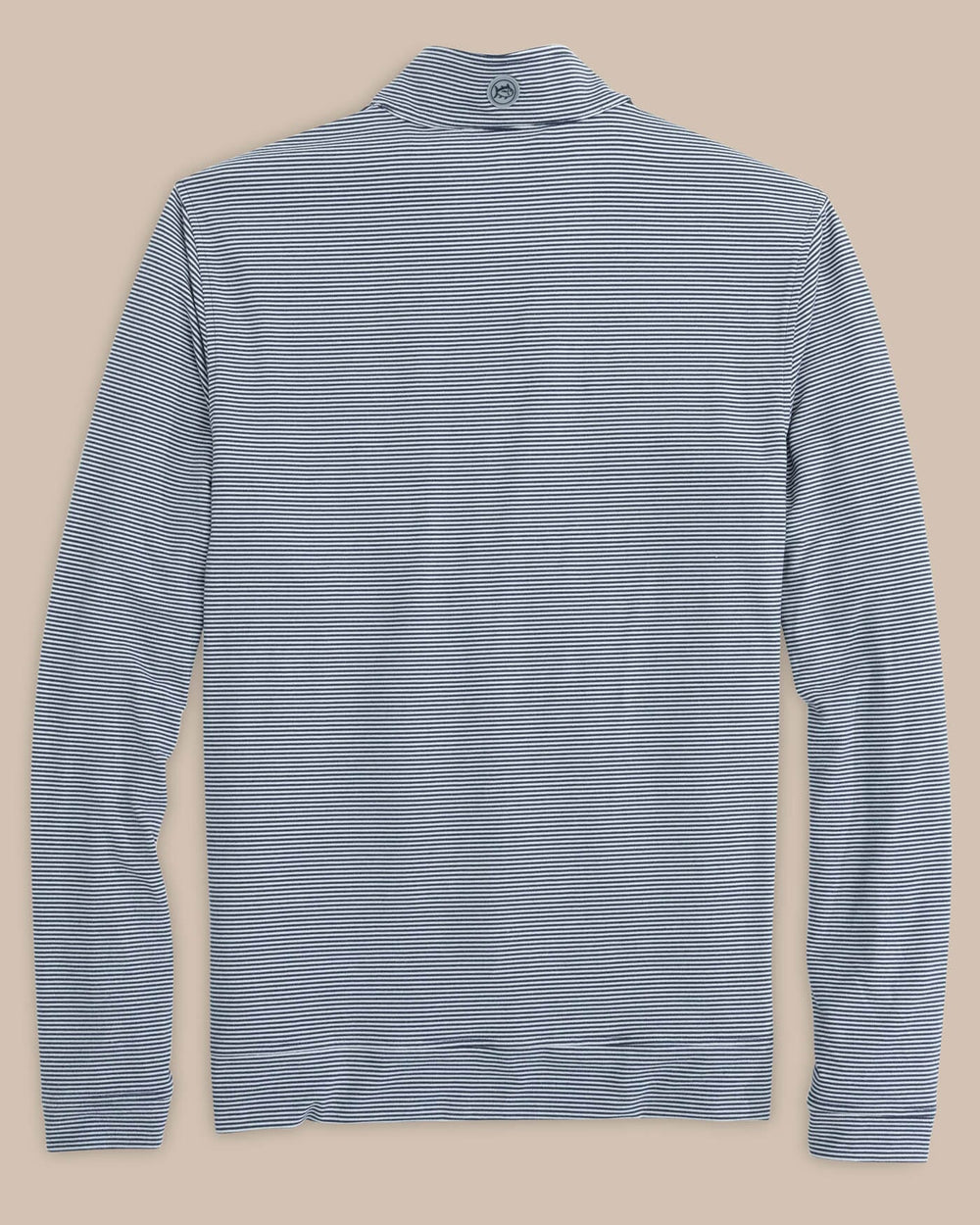 The back view of the Auburn Tigers Cruiser Micro-Stripe Heather Quarter Zip by Southern Tide - Heather Navy