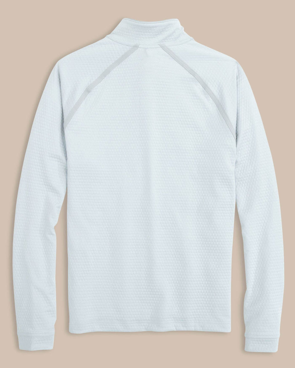 The back view of the Arkansas Razorbacks Scuttle Heather Quarter Zip by Southern Tide - Heather Slate Grey