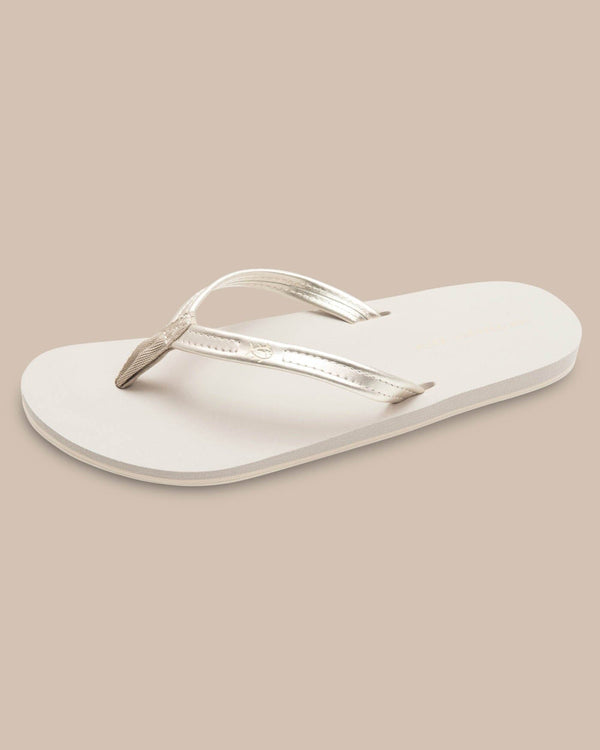 Women's Weekend Metallic Gold Leather Flipjacks W_Footwear Southern Tide - Metallic Gold