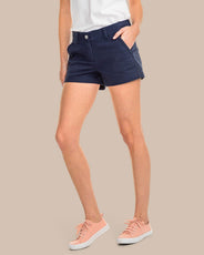 The front view of the Women's Navy 3 Inch Leah Short by Southern Tide - Nautical Navy