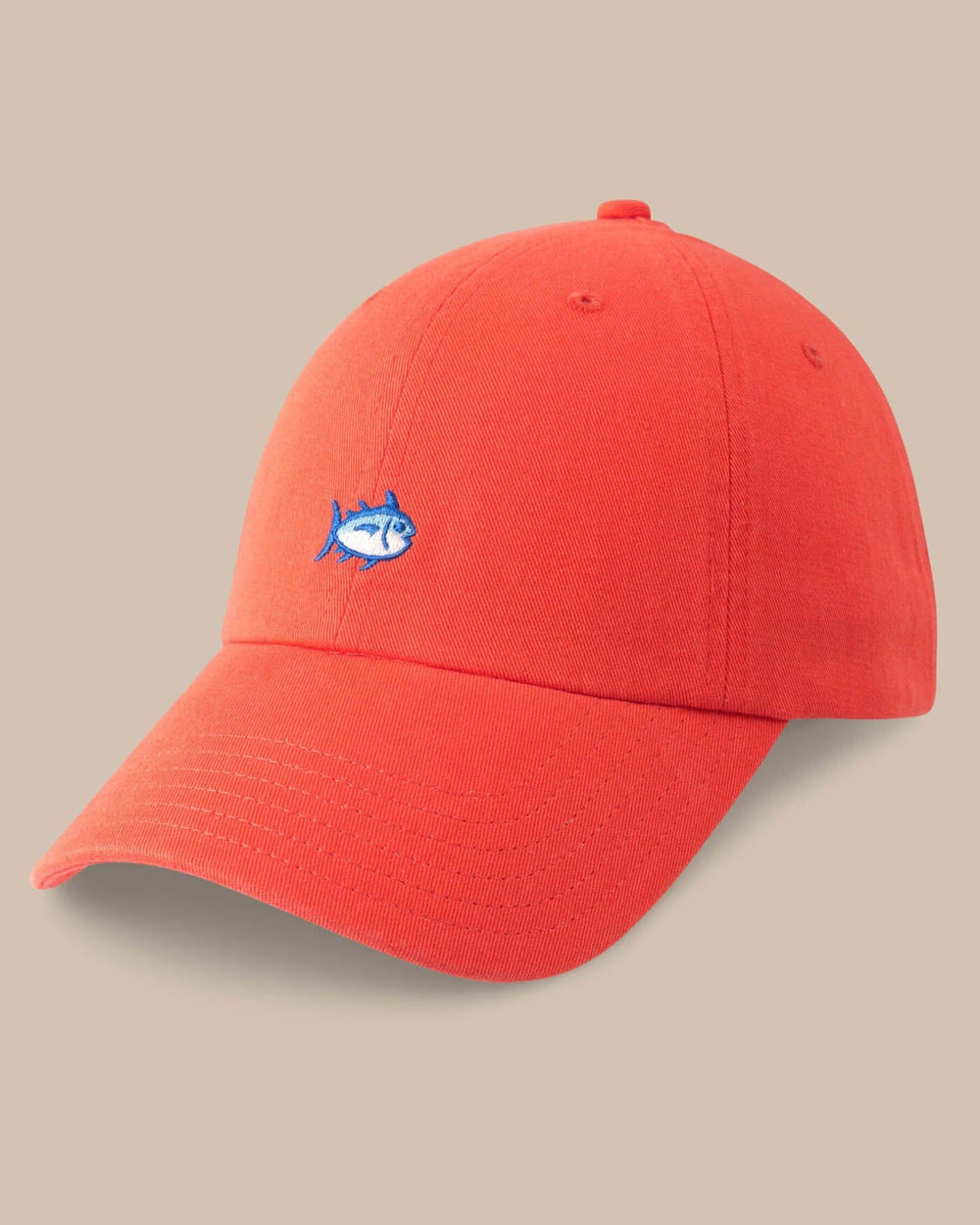 The front view of the Team Colors Skipjack Hat by Southern Tide - Endzone Orange