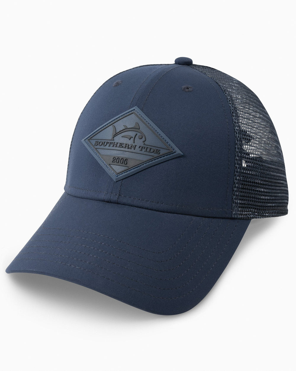 The front of the Men's 2006 Diamond Patch Trucker Hat by Southern Tide - True Navy