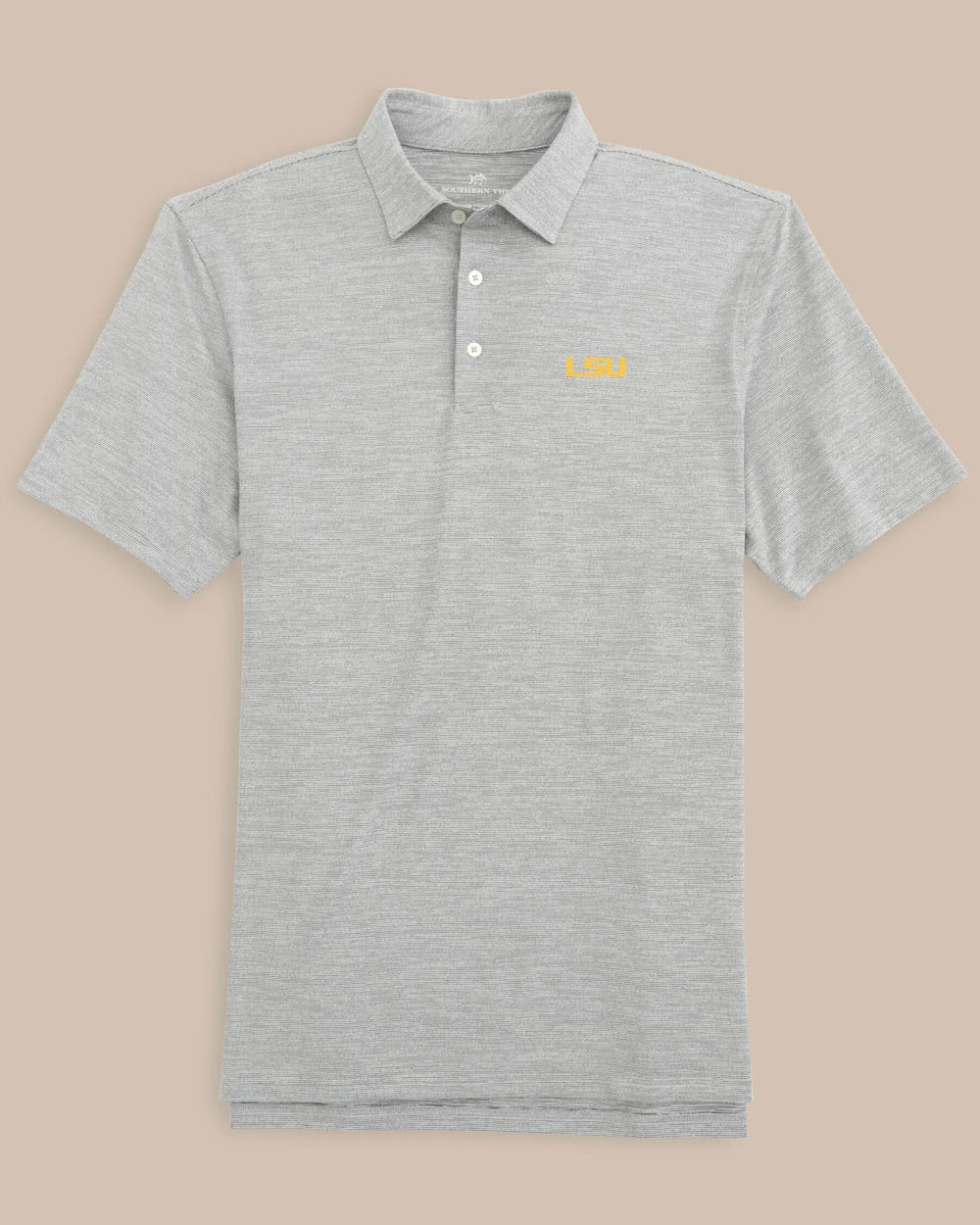 LSU Tigers Driver Spacedye Polo Shirt C_Polo Shirts Southern Tide Black S 