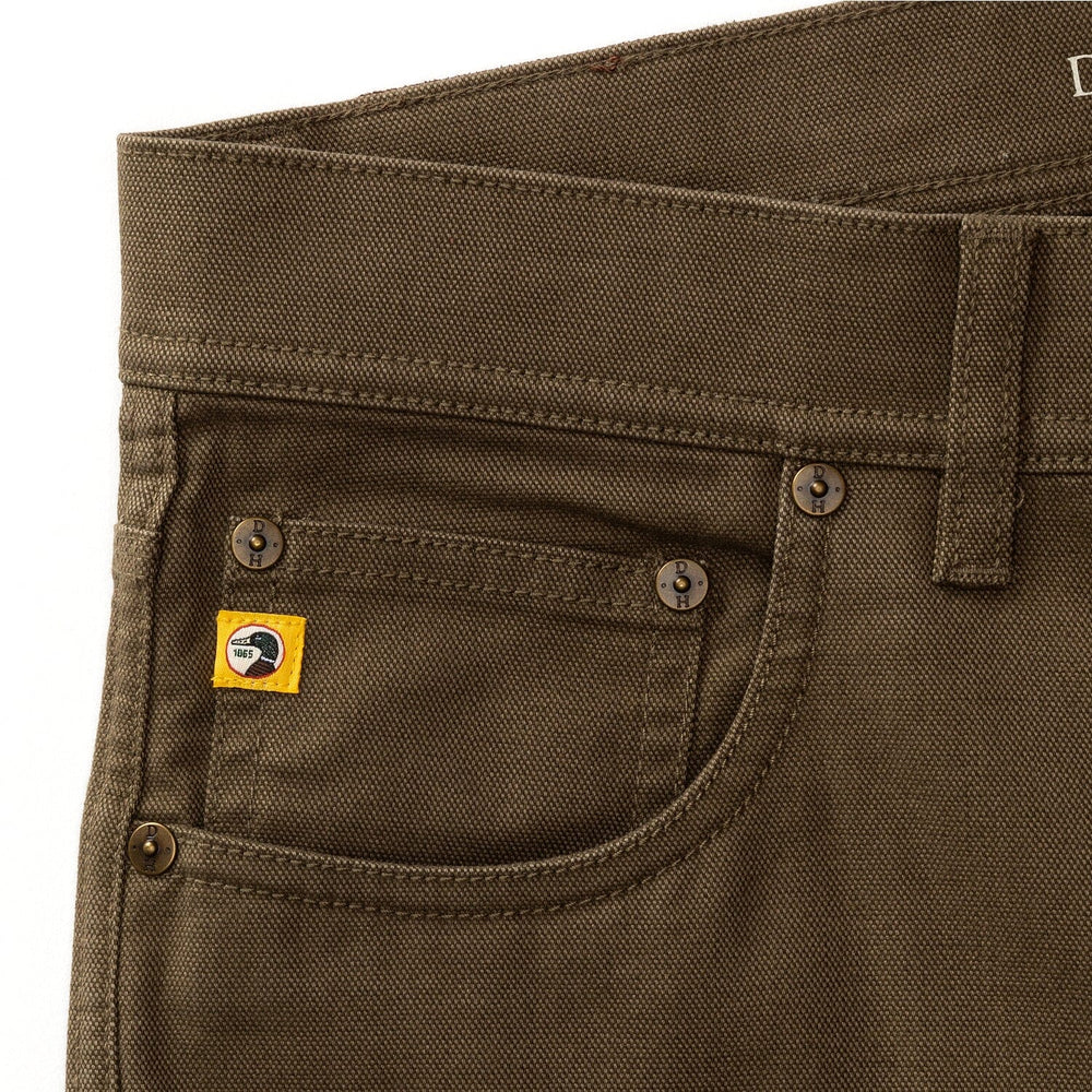 Field Canvas Five-Pocket - Dark Olive Chino Duck Head 