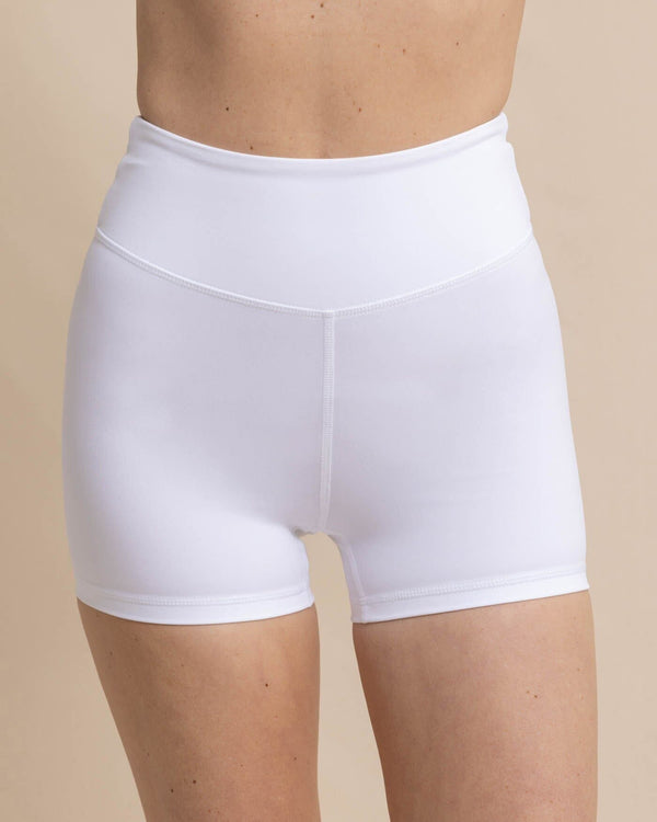 The front view of the Southern Tide Active Under Short by Southern Tide - Classic White
