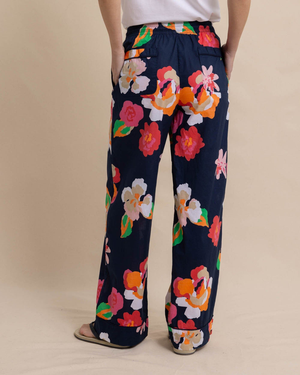 The back view of the Southern Tide Alain Garden Splendor Pant by Southern Tide - Dress Blue