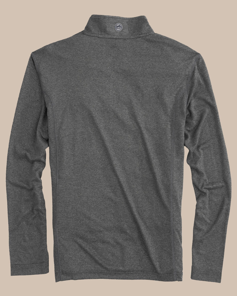The back view of the Men's Auburn Tigers Flanker Quarter Zip Pullover by Southern Tide - Heather Polarized Grey