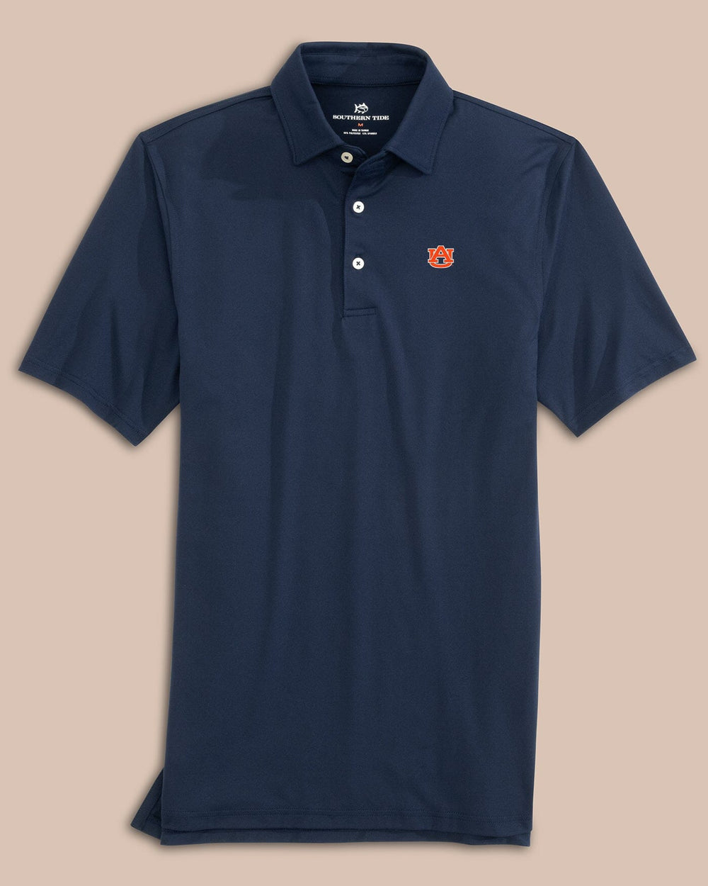 The front view of the Auburn Tigers Ryder Polo Shirt by Southern Tide - Navy