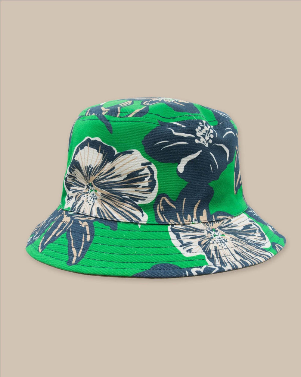 The back view of the Southern Tide Beach Blooms Bucket Hat by Southern Tide - Khaki