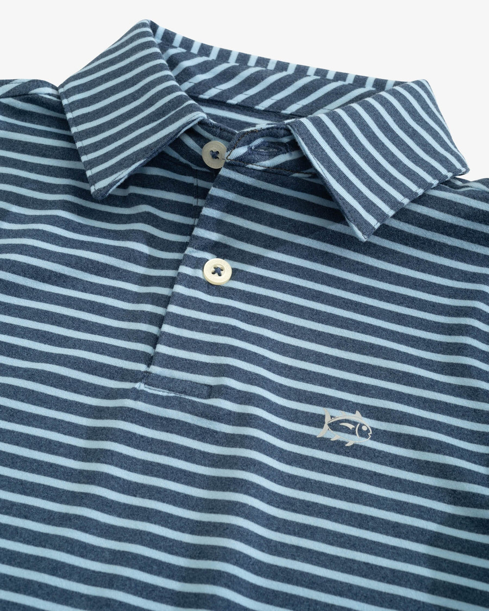 Boys Ryder Heather Marin Stripe Performance Polo Shirt