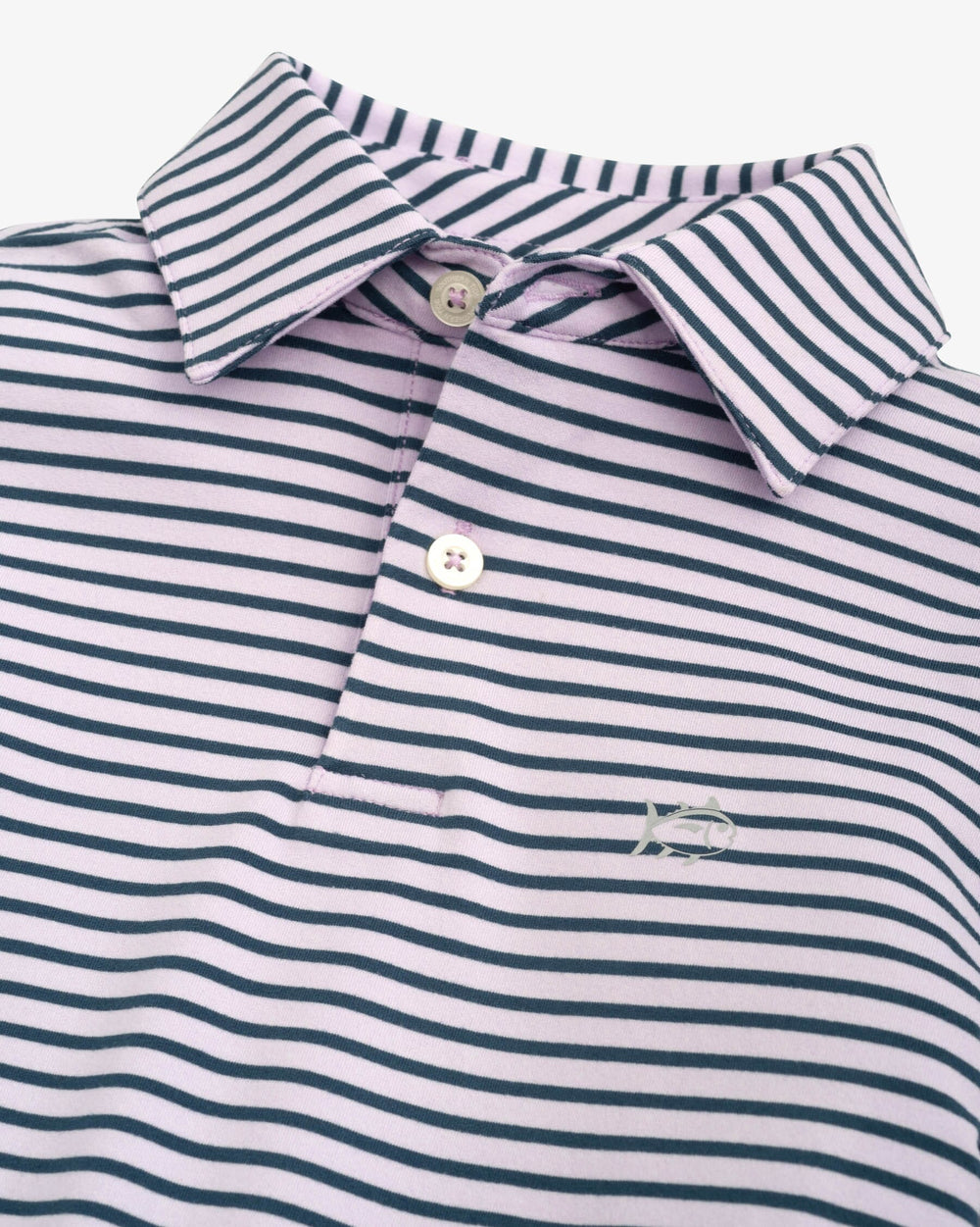 Boys Ryder Heather Marin Stripe Performance Polo Shirt