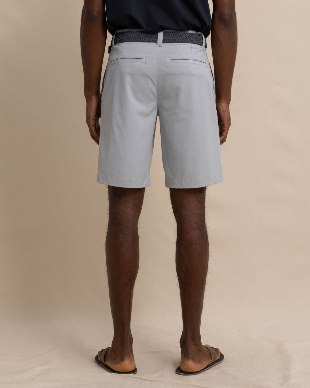 The back view of the Southern Tide brrr die 10 Short by Southern Tide - Seagull Grey