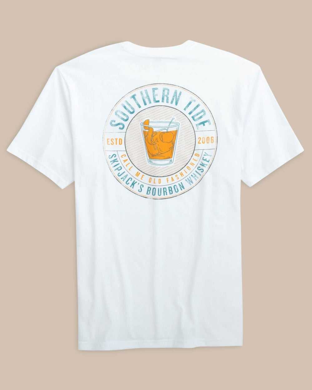 The back view of the Southern Tide Call Me Old Fashioned T-Shirt by Southern Tide - Classic White