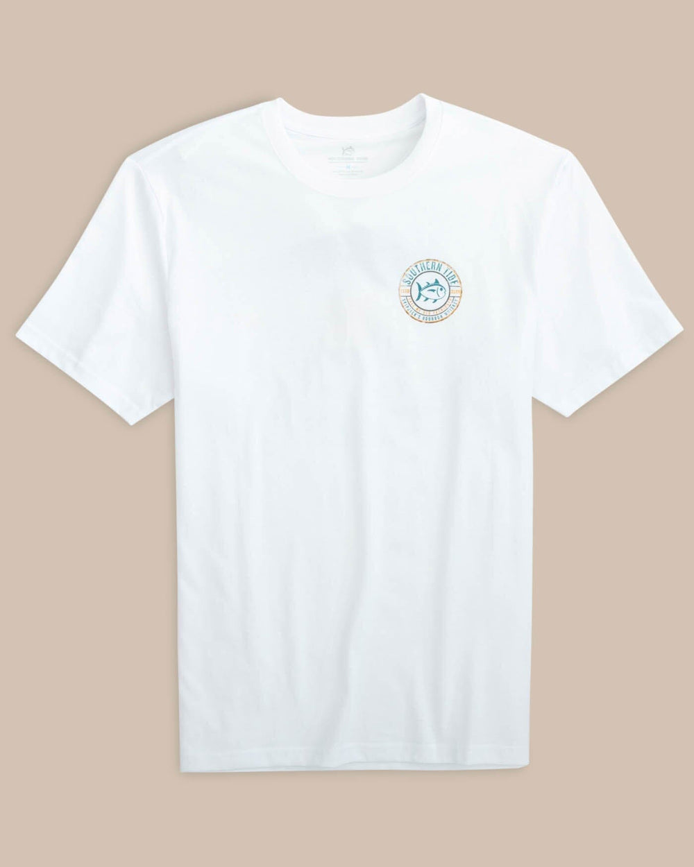 The front view of the Southern Tide Call Me Old Fashioned T-Shirt by Southern Tide - Classic White