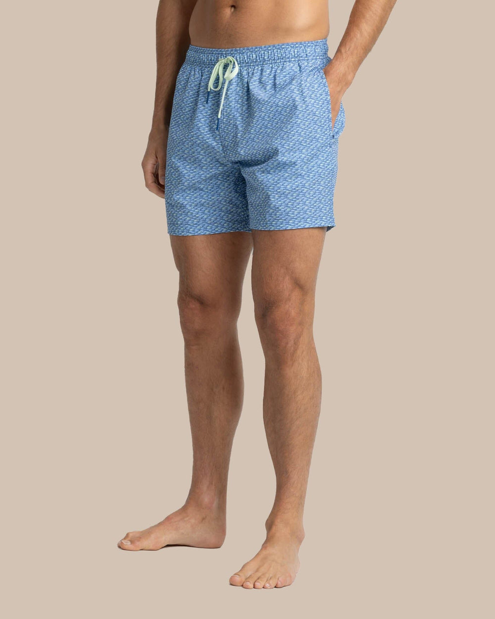The front view of the Southern Tide Casual Water Swim Trunk by Southern Tide - Coronet Blue