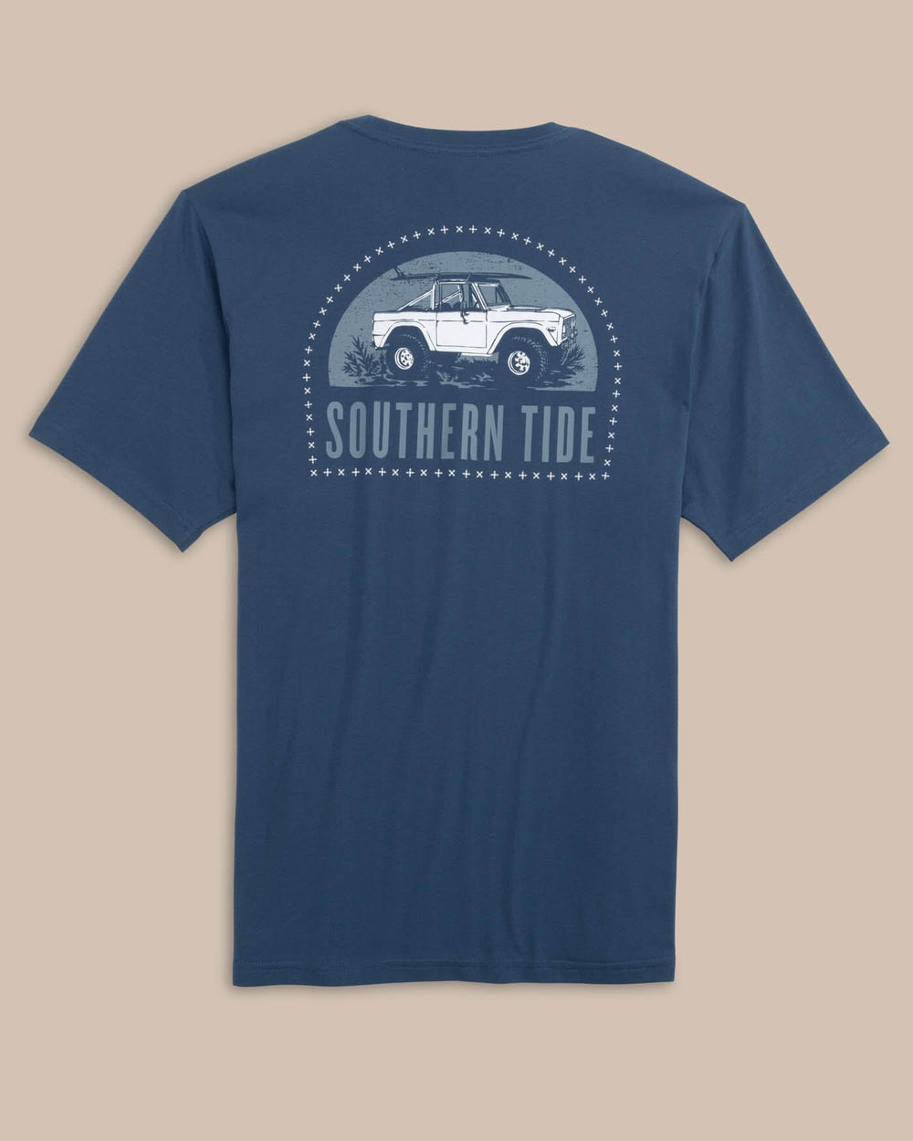 The back view of the Southern Tide Catch Me on the Coast Short Sleeve T-shirt by Southern Tide - Aged Denim