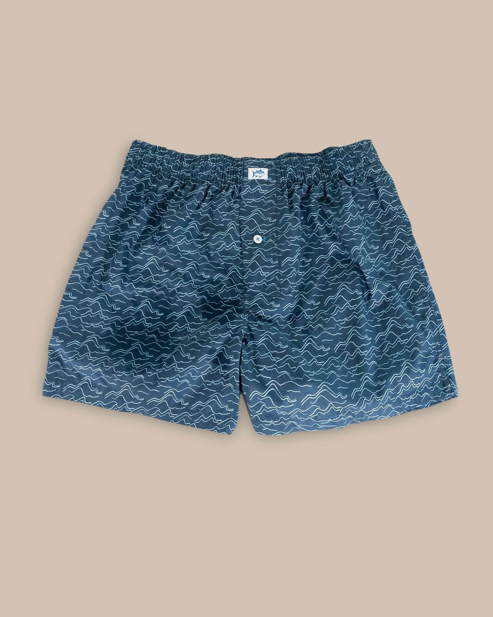 The front view of the Southern Tide Change Your Altitude Printed Boxer by Southern Tide - Blue Haze