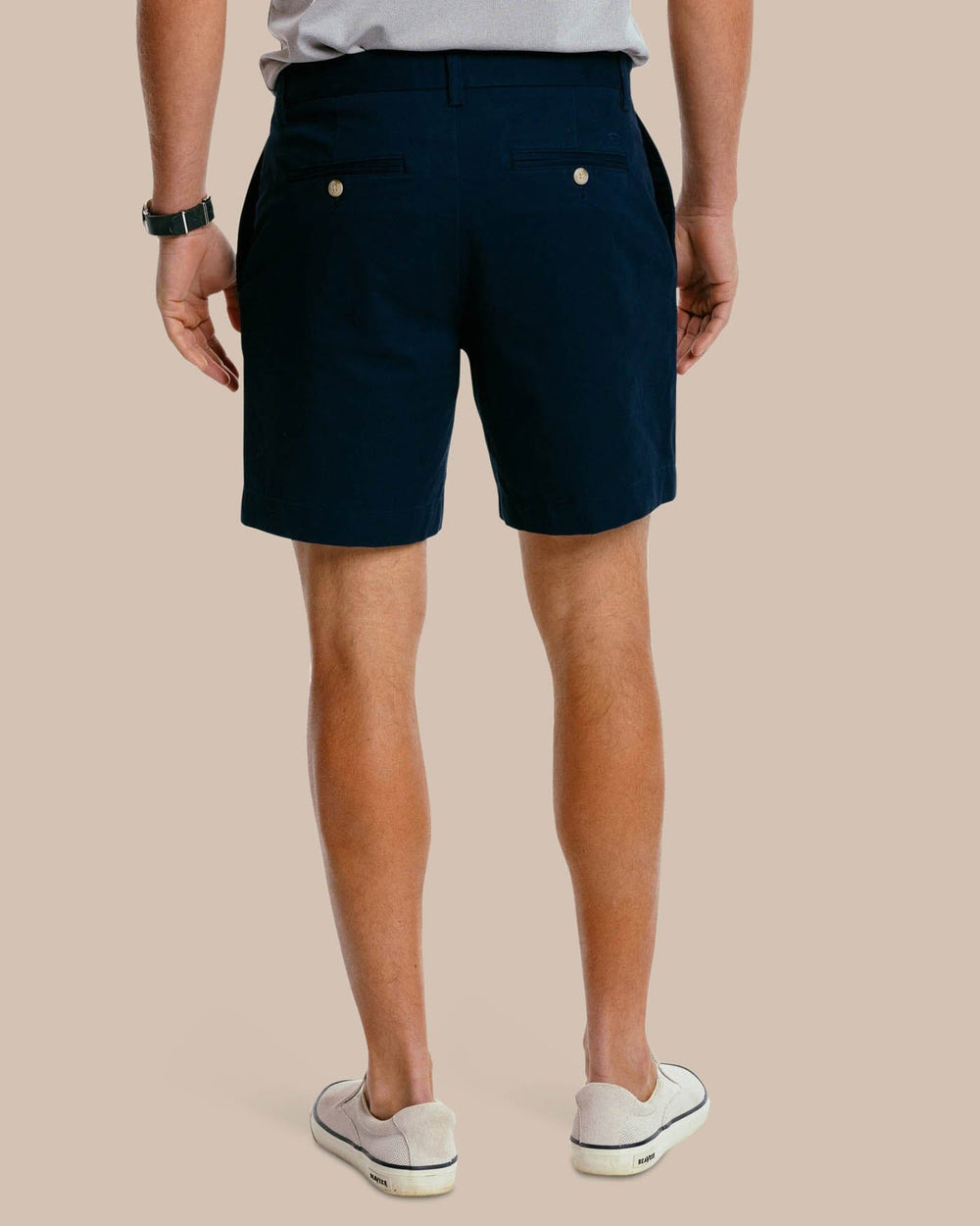 The back view of the Men's New Channel Marker 9 Inch Short by Southern Tide - True Navy
