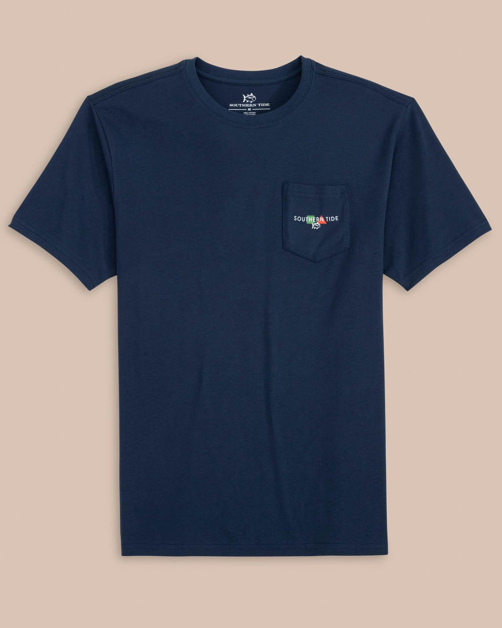 The front view of the Southern Tide Channel Marker Buoy Short Sleeve T-Shirt by Southern Tide - Navy