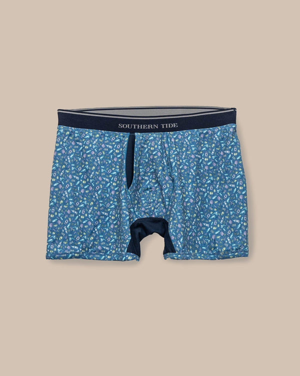 The front view of the Southern Tide Dazed and Transfused Boxer Brief by Southern Tide - Coronet Blue