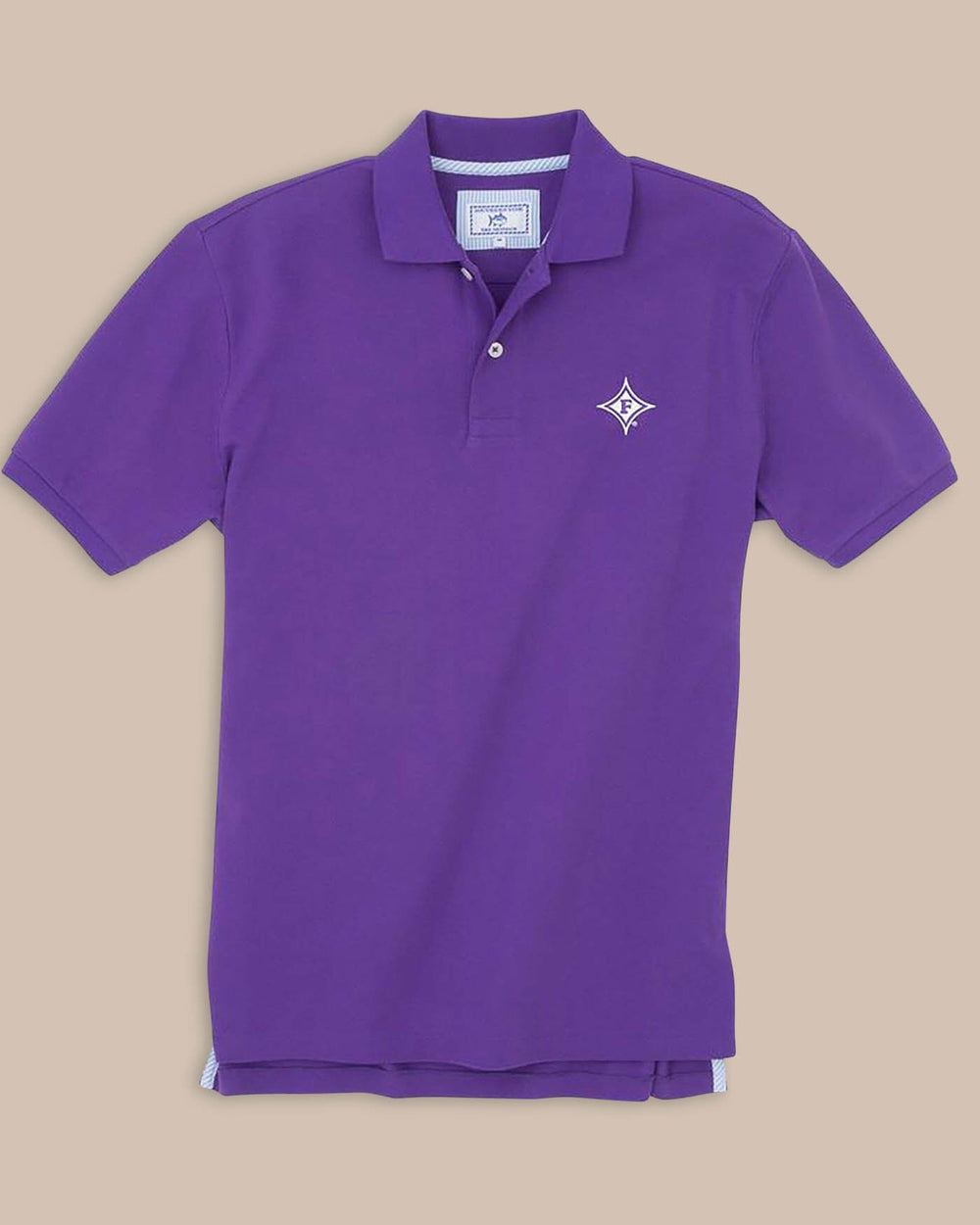 The front view of the Men's Purple Furman Pique Polo Shirt by Southern Tide - Regal Purple
