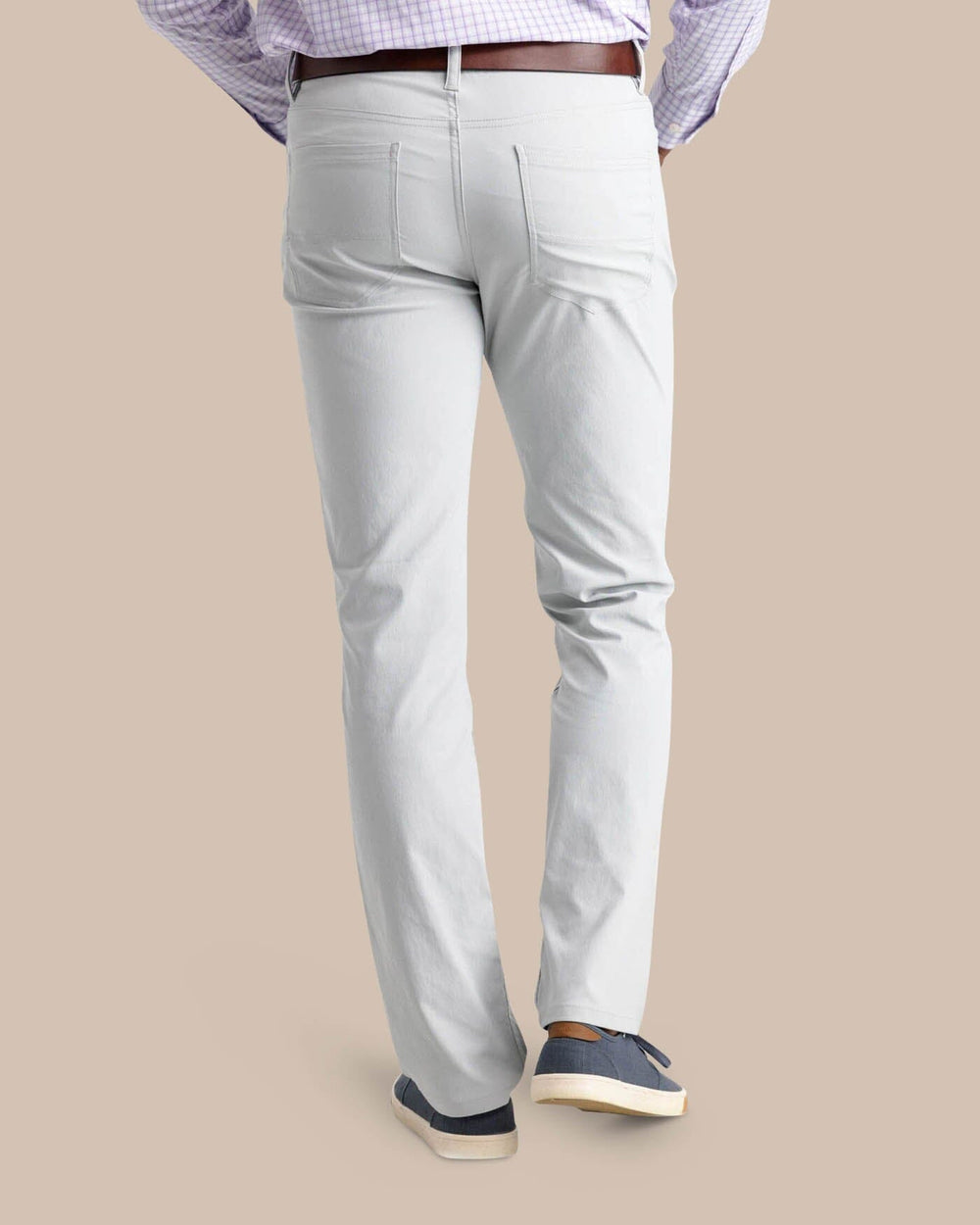 The back view of the Southern Tide Intercoastal Performance Pant by Southern Tide - Seagull Grey