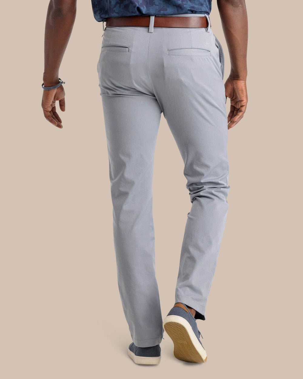 The back view of the Southern Tide Jack Performance Pant by Southern Tide - Steel Grey