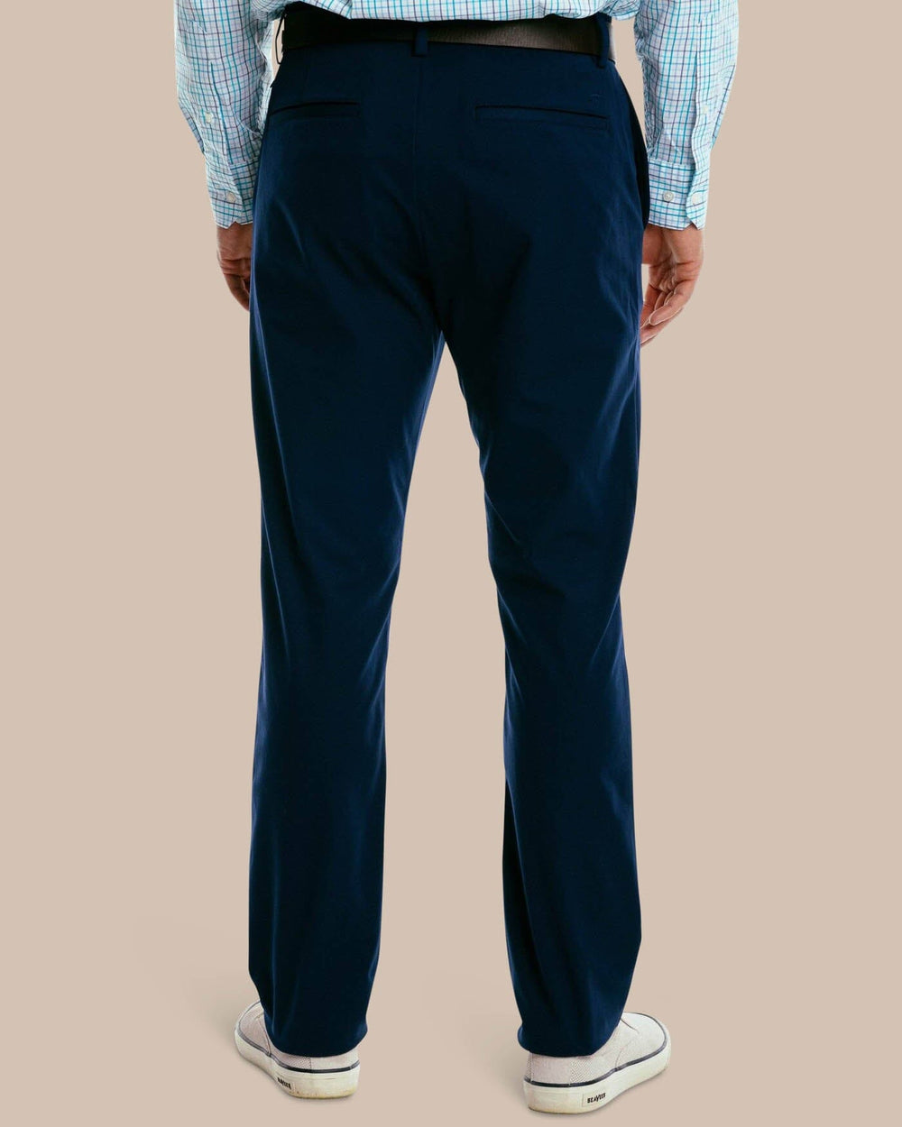 The back view of the Men's Jack Performance Pant by Southern Tide - True Navy