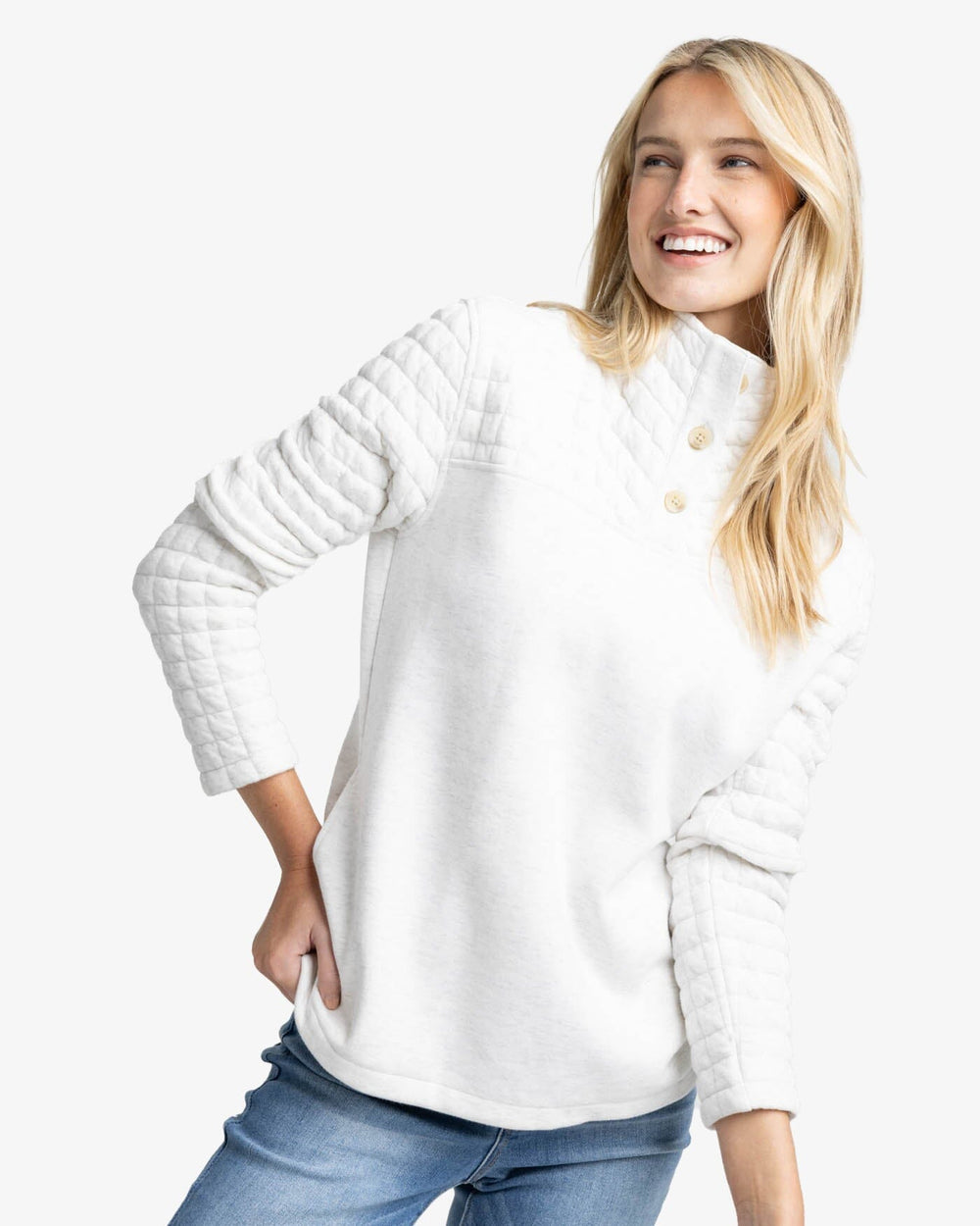Kelsea Quilted Heather Pullover