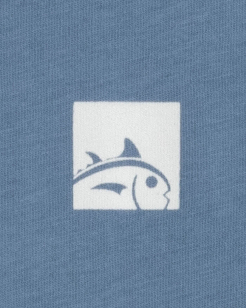 The detail view of the Southern Tide Kids Cropped Skipjack Box Short Sleeve T-Shirt by Southern Tide - Coronet Blue