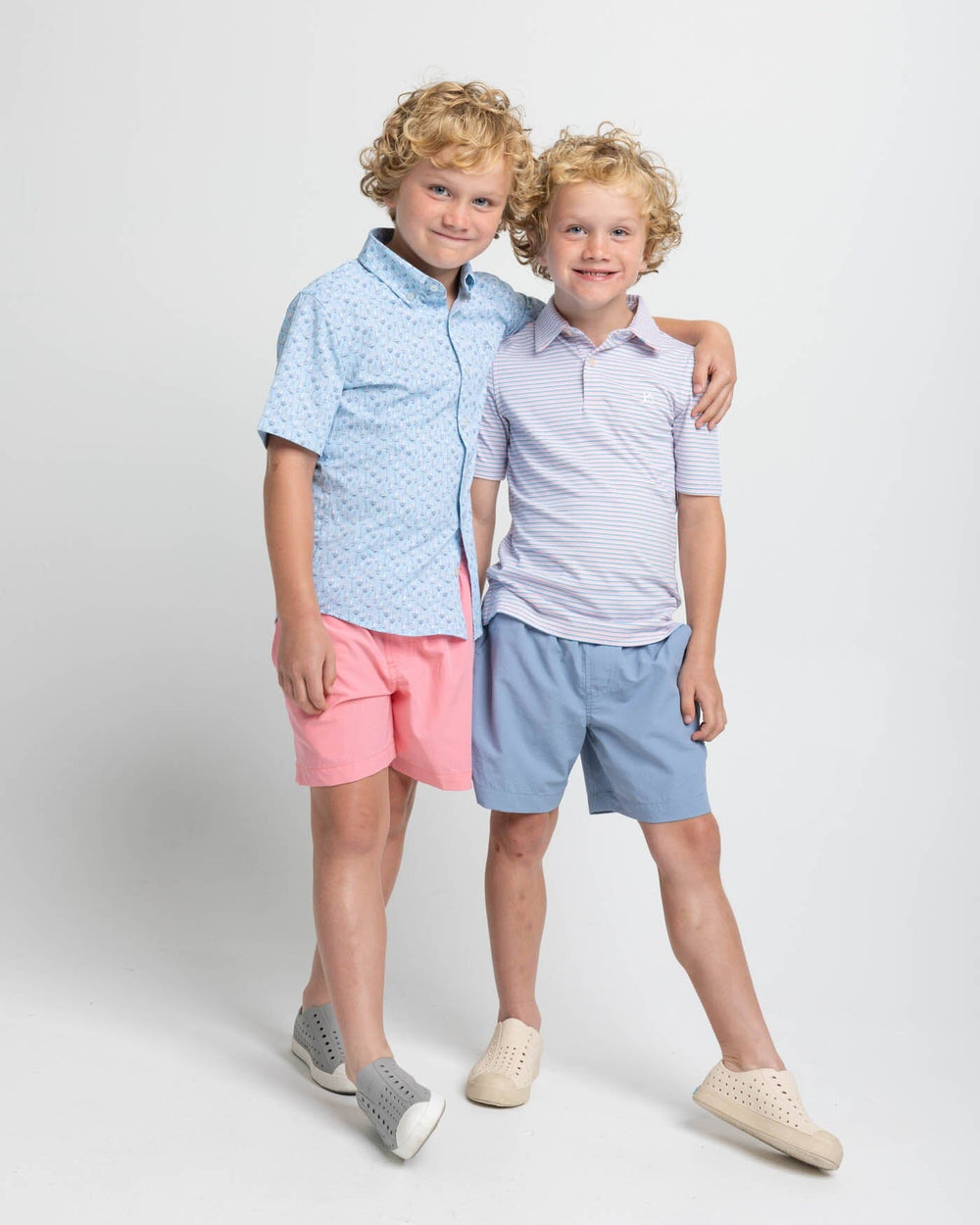 Kids Ryder Heather Halls Stripe Performance Polo