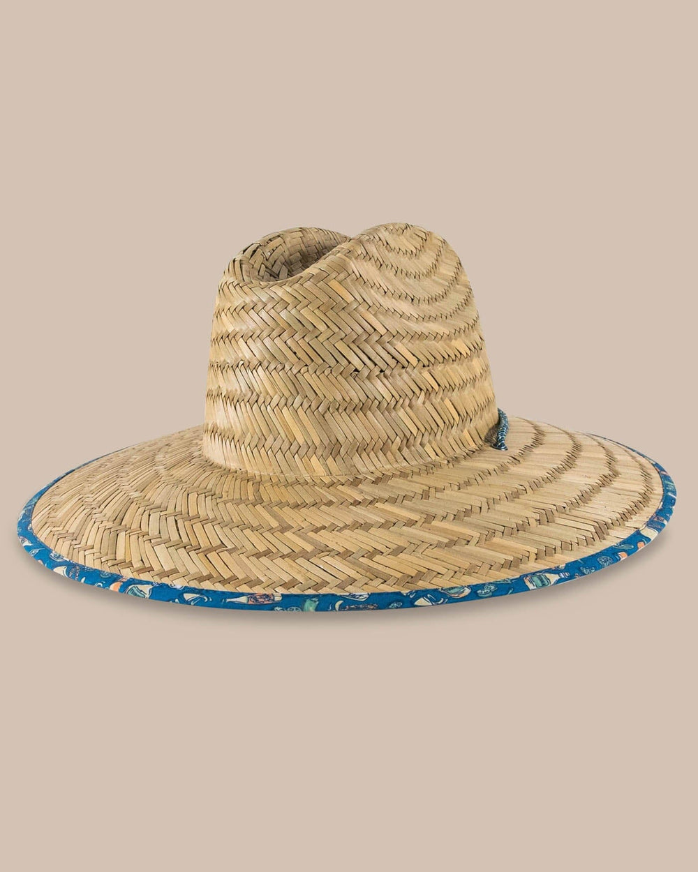 The back view of the Southern Tide Marg Madness Straw Hat by Southern Tide - Atlantic Blue