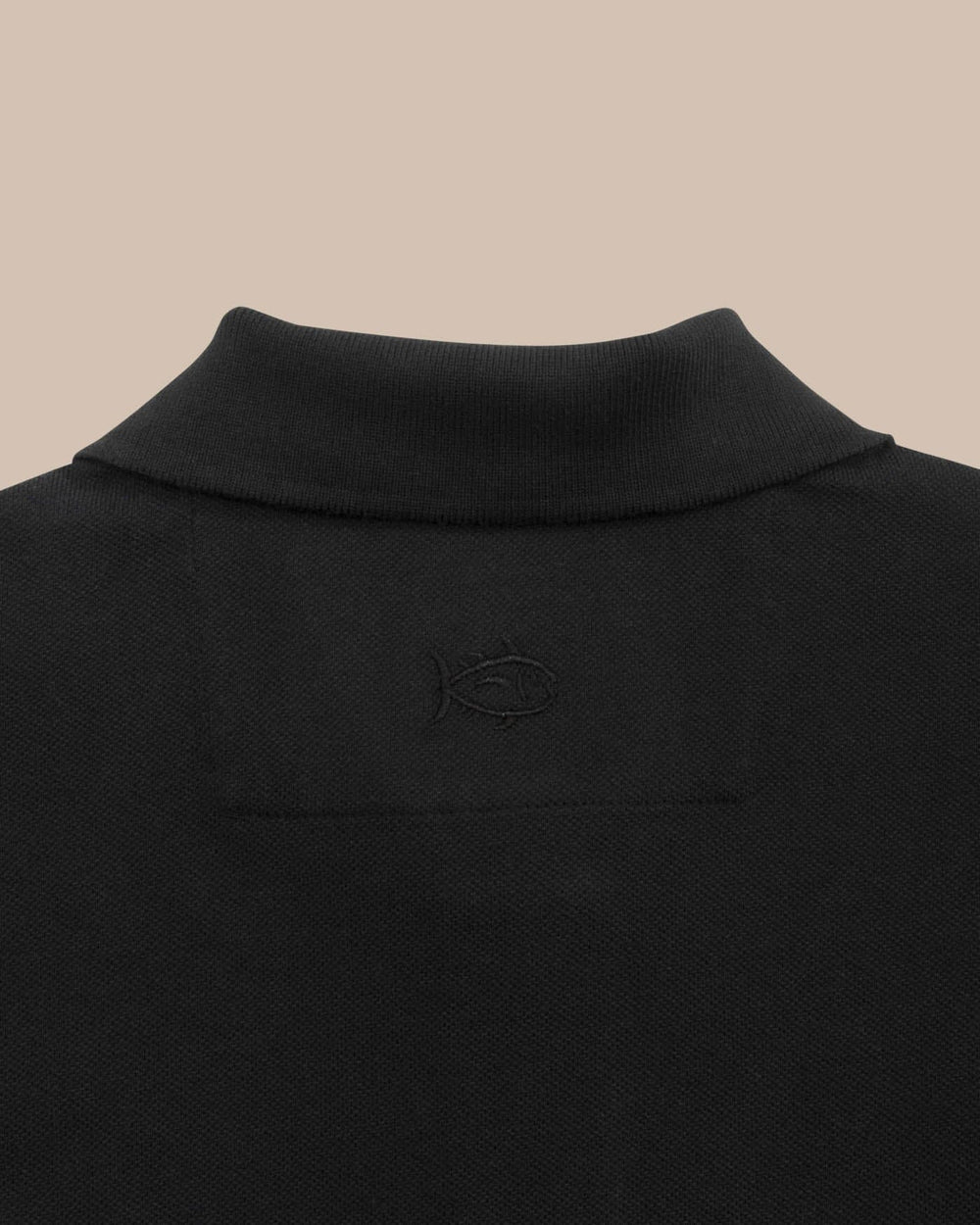 The yoke of the Alabama Crimson Tide Skipjack Polo Shirt by Southern Tide - Black