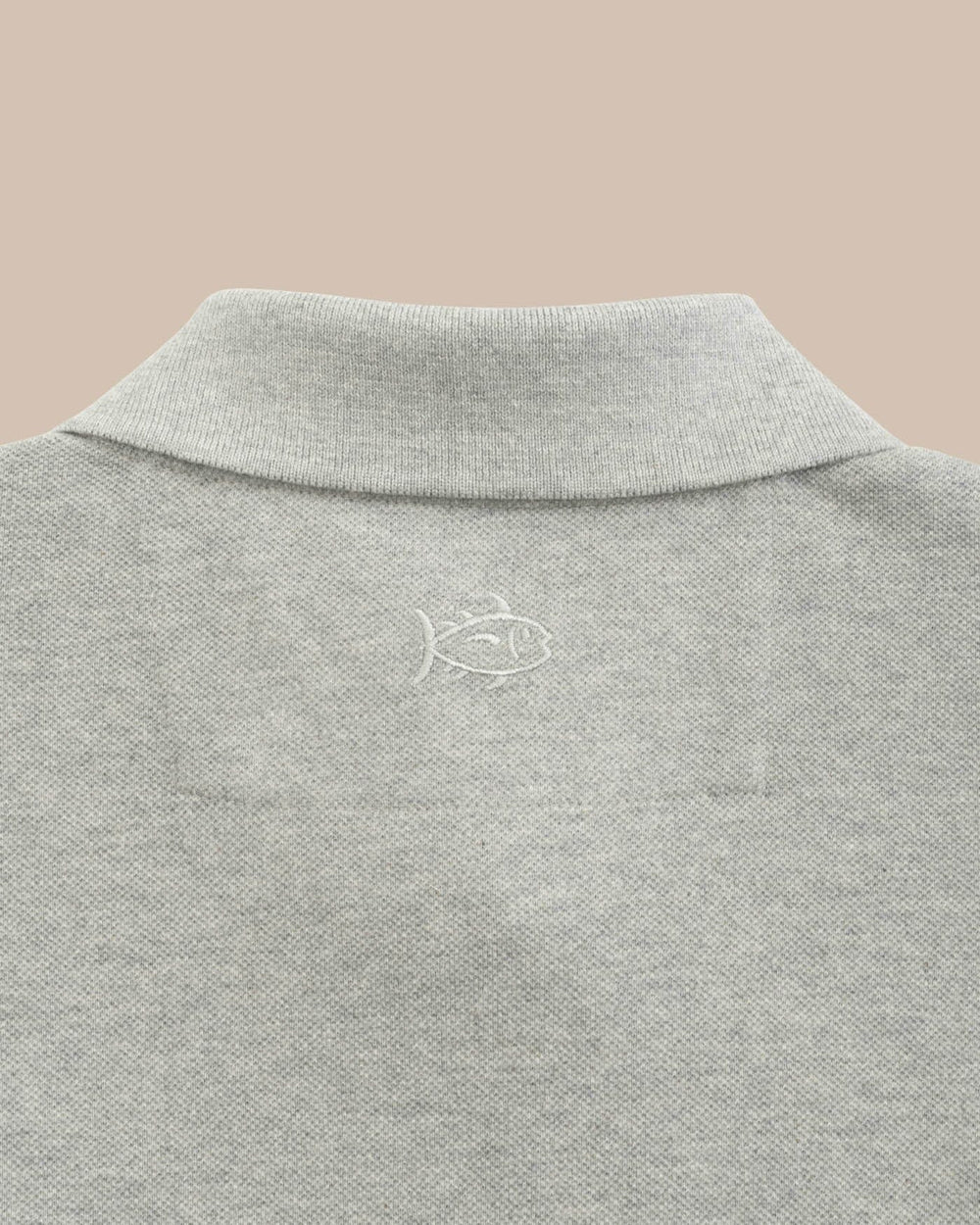 The back view of the Florida Gators Skipjack Polo by Southern Tide - Heather Grey