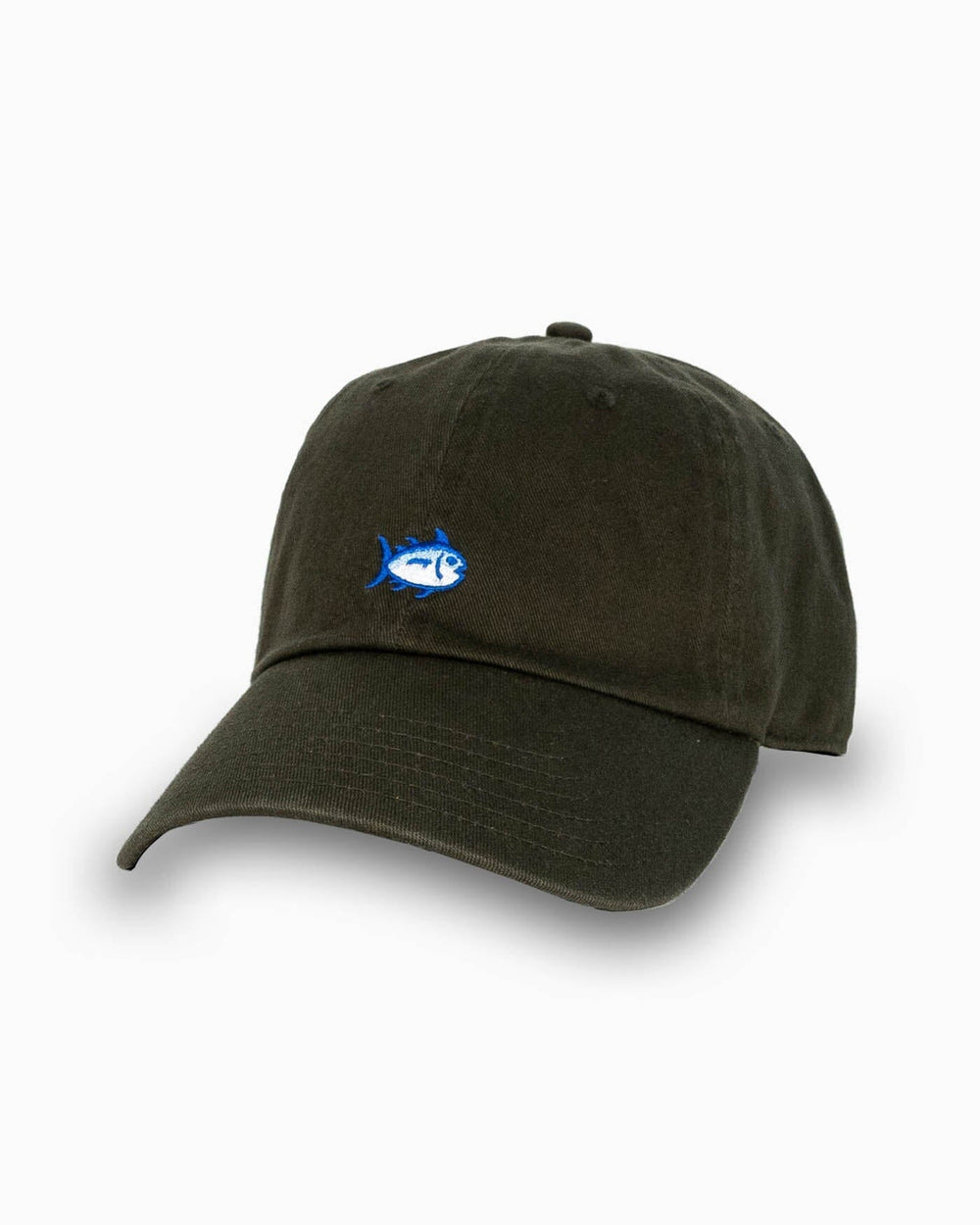 The front view of the Southern Tide mini-skipjack-leather-strap-hat-3 by Southern Tide - Forest