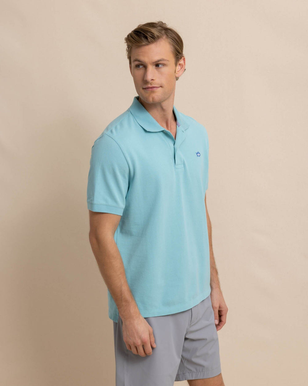 The front view of the Southern Tide new-skipjack-polo-shirt by Southern Tide - Marine Blue