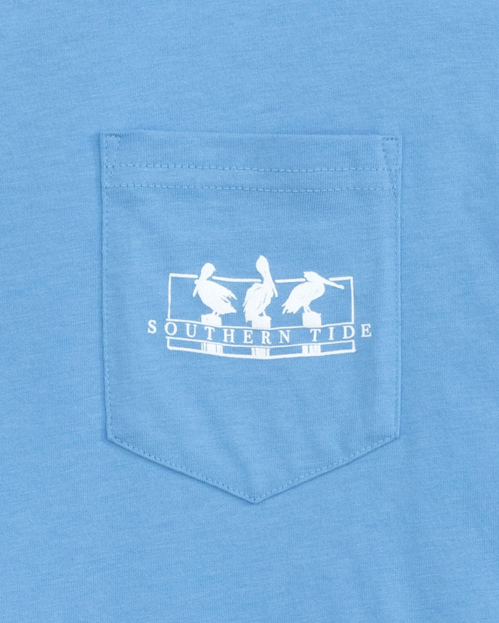 The pocket view of the Pelican Sunset Long Sleeve T-Shirt by Southern Tide - Ocean Channel