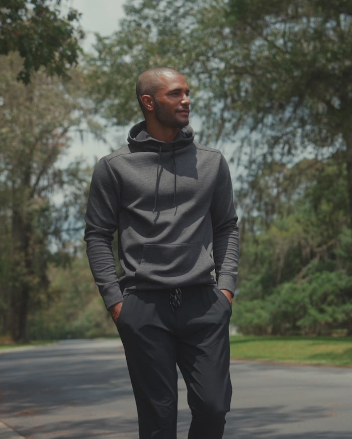The front view of the Southern Tide The Excursion Performance Jogger by Southern Tide - Caviar Black