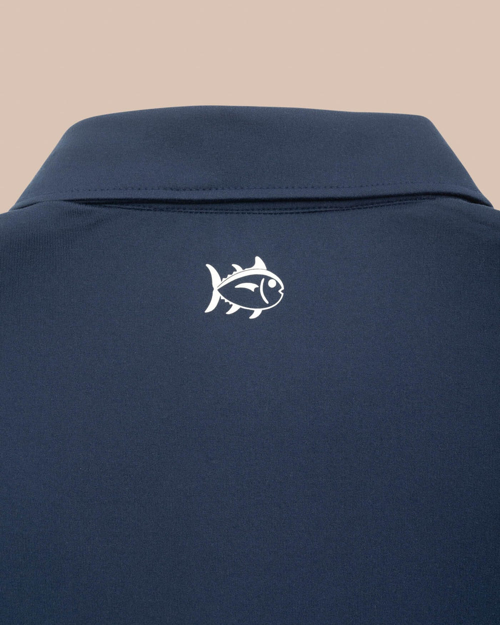 The detail view of the Auburn Tigers Ryder Polo Shirt by Southern Tide - Navy
