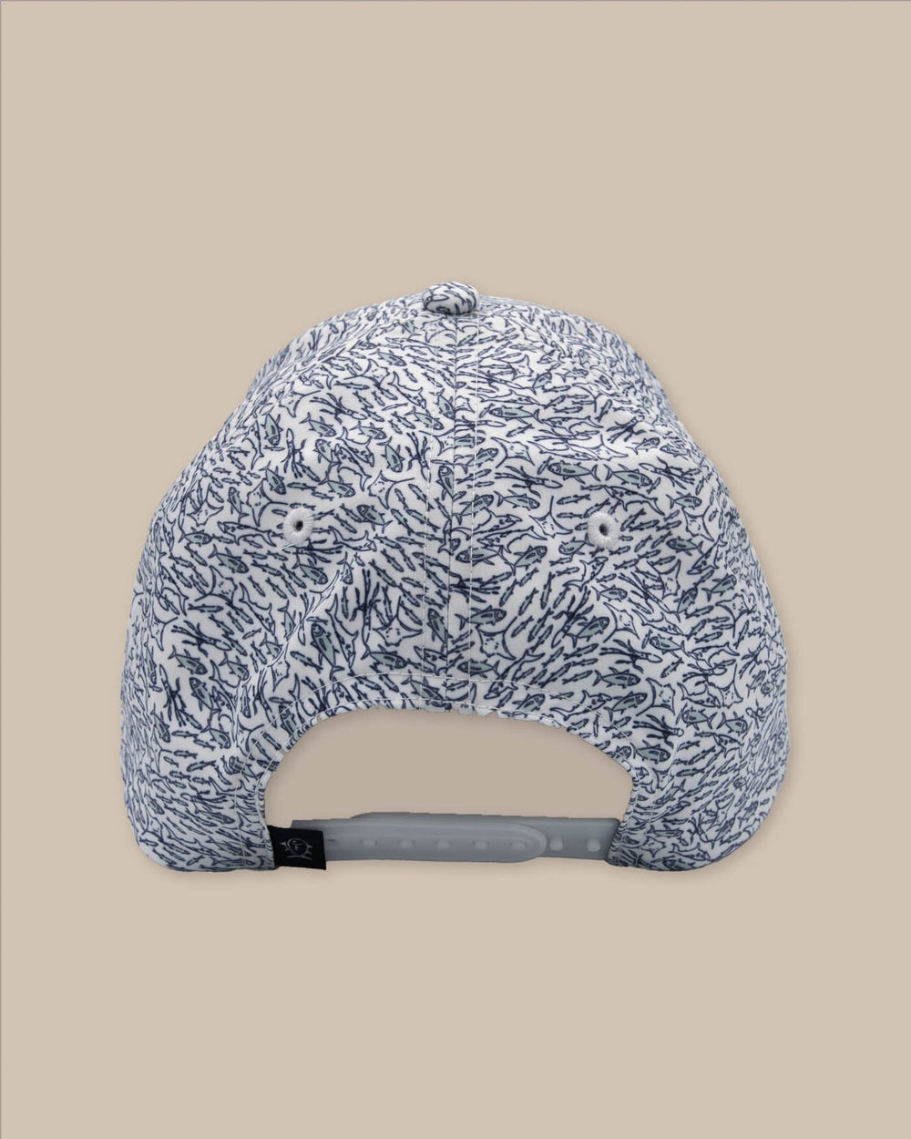 The back view of the Southern Tide Schooling Fish Performance Hat by Southern Tide - Classic White