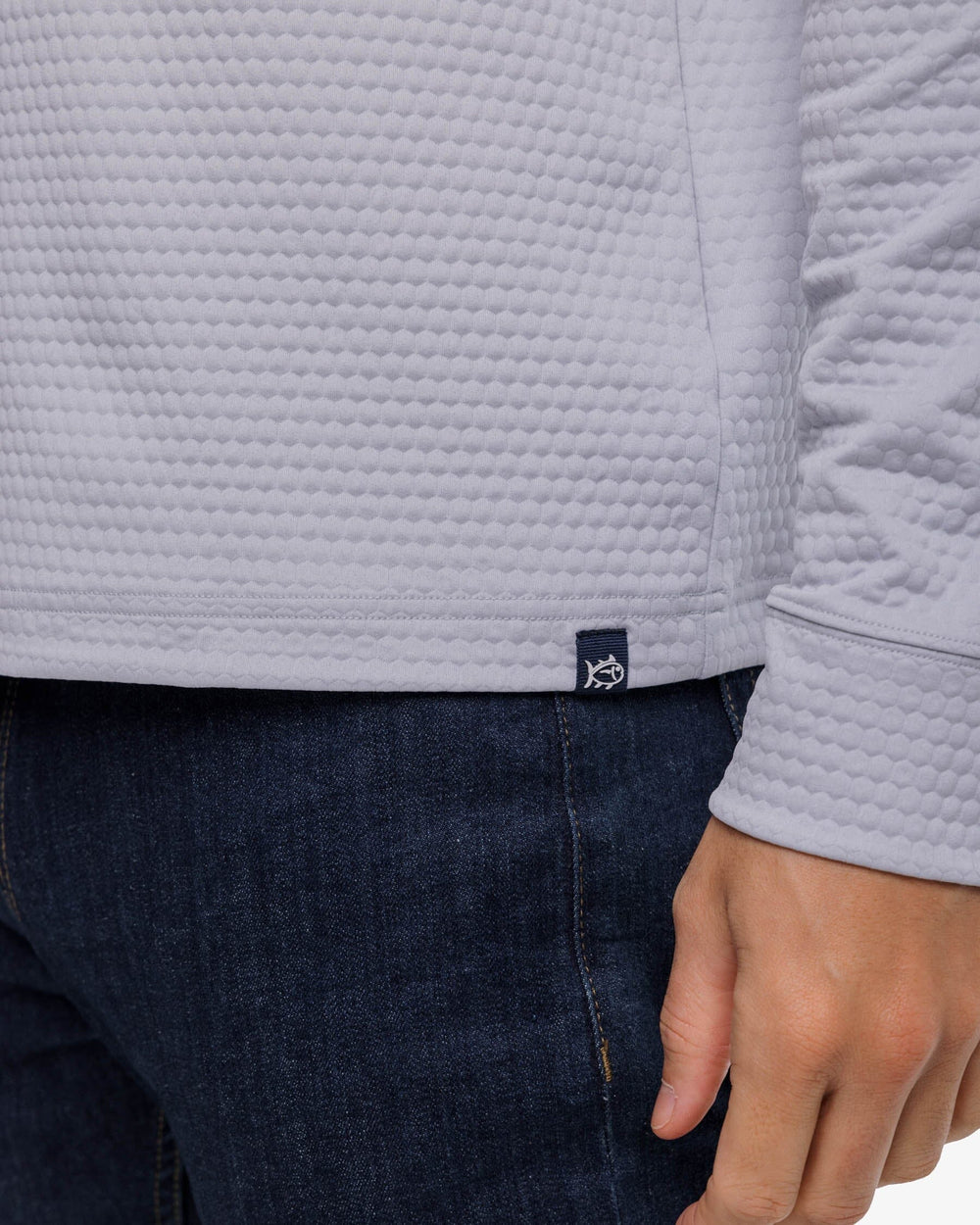Scuttle Heather Performance Quarter Zip Hoodie M_Outerwear Southern Tide 
