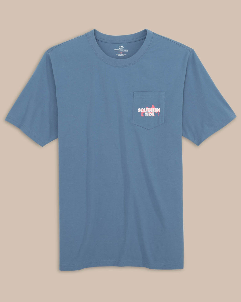 The front view of the Southern Tide Seasonal Tag Short Sleeve T-Shirt by Southern Tide - Coronet Blue