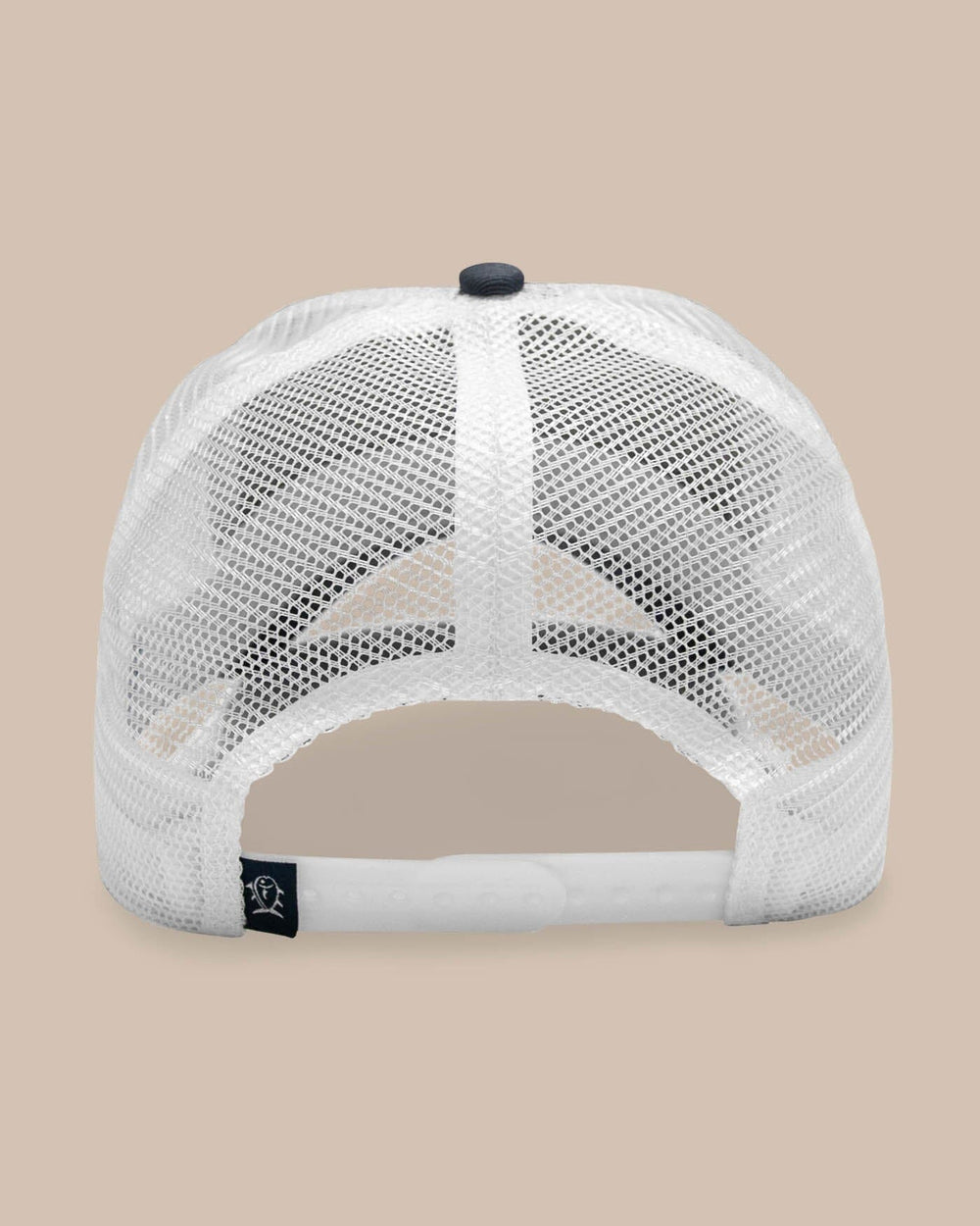 The back view of the Southern Tide Skipjack and Stripes Trucker Hat by Southern Tide - Navy