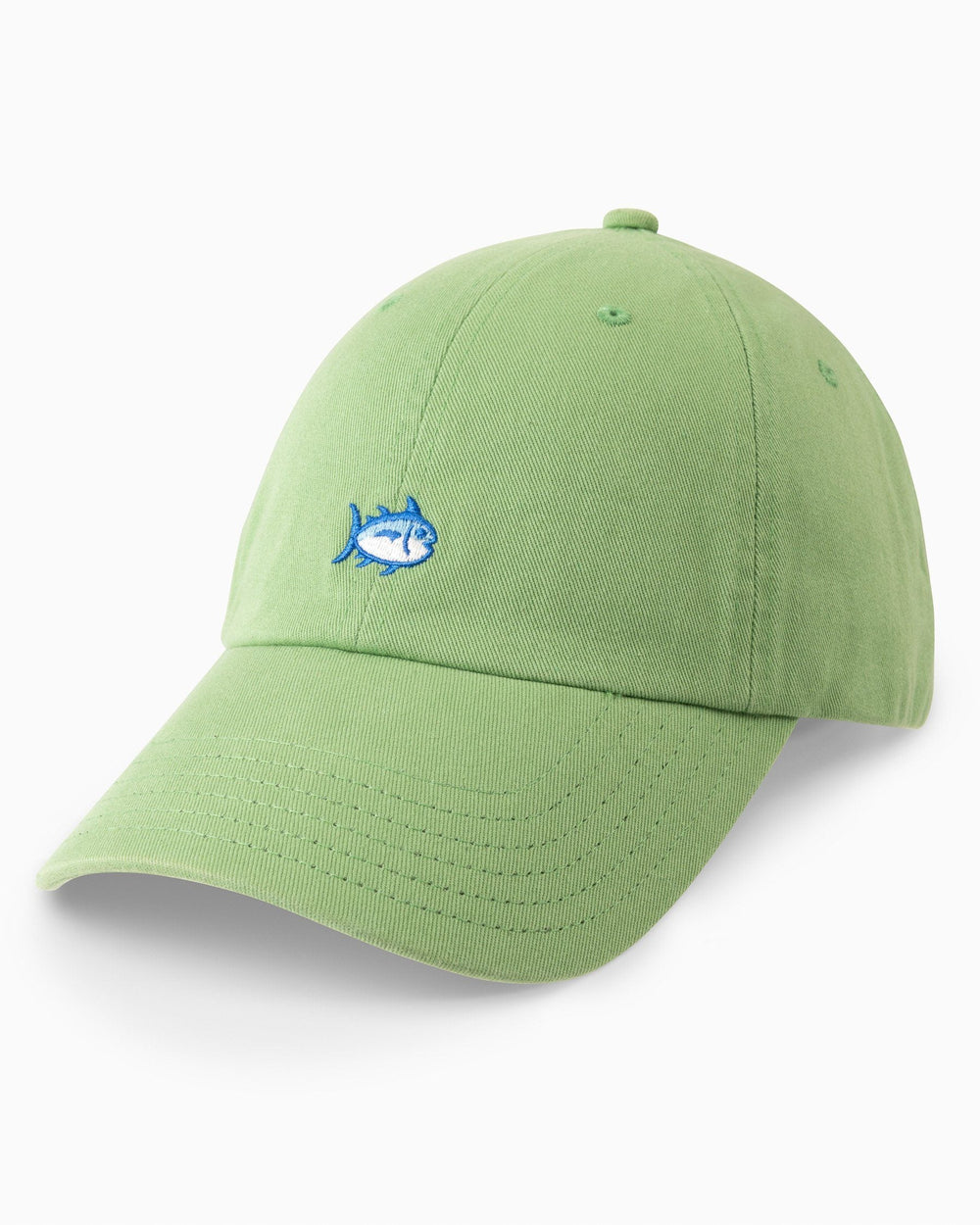 The front of the Skipjack Hat by Southern Tide - Bay Leaf Green