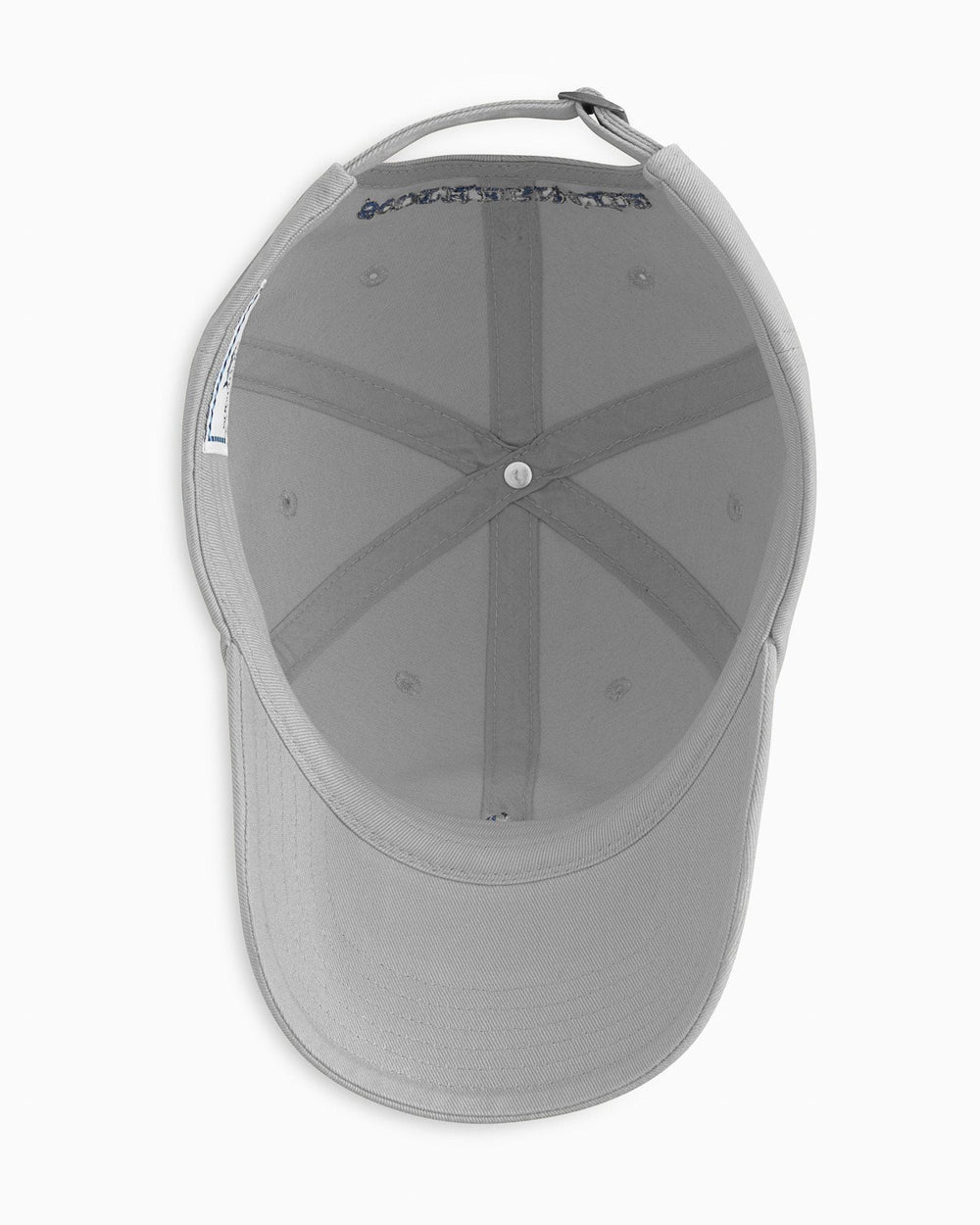 The inside of the Skipjack Hat by Southern Tide - Steel Grey
