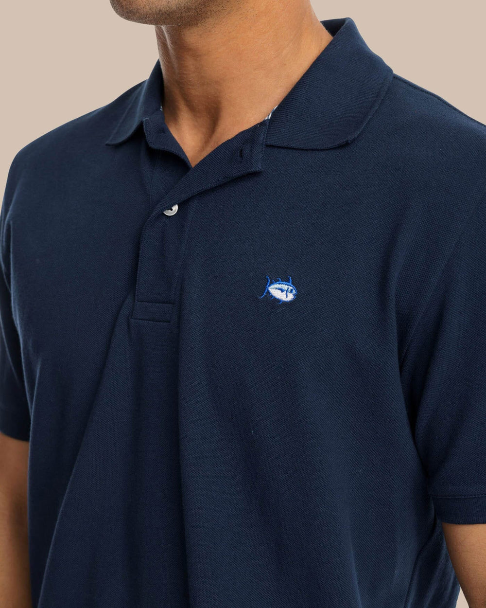 The front view of the Southern Tide new-skipjack-polo-shirt by Southern Tide - True Navy