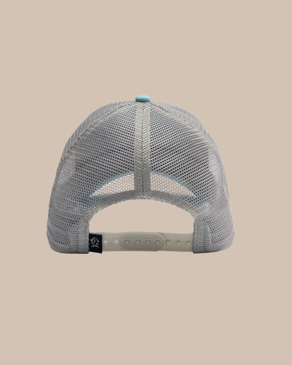 The back view of the Southern Tide Kids Skipjack Trademark Trucker Hat by Southern Tide - Blue