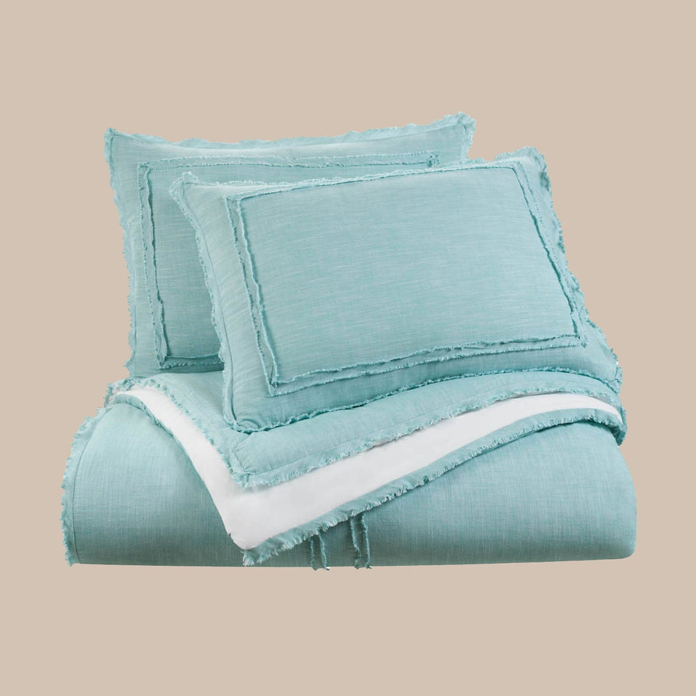 The front view of the Southern Tide Southern Tide Bayview Seaglass Comforter Set by Southern Tide - Seaglass
