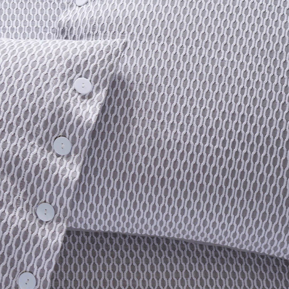 The front view of the Southern Tide Southern Tide Carolina Falls Grey Comforter Set by Southern Tide - Grey