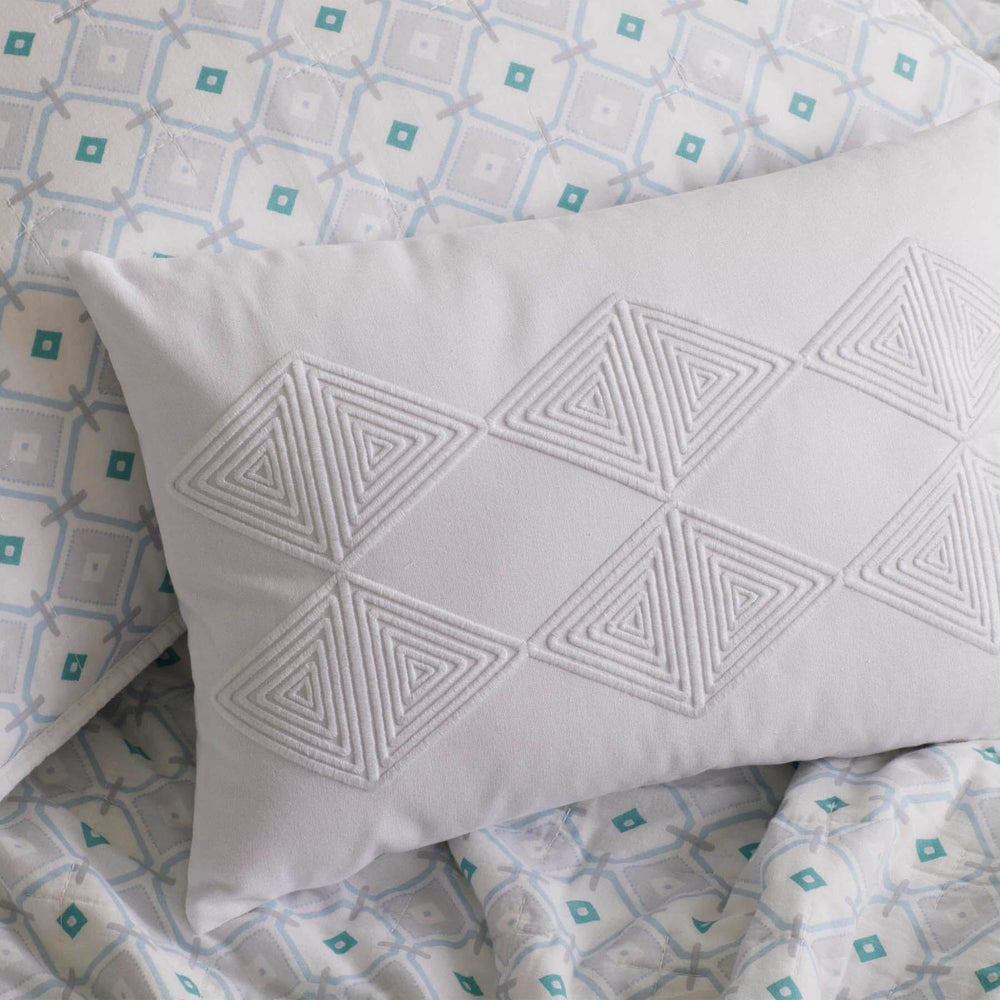 The pillow view of the Southern Tide Southern Tide Emerald Isle Blue Quilt by Southern Tide - Blue